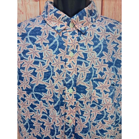 Vineyard Vines Mens Slim Fit Tucker Shirt XL Floral Pattern Short Sleeves - Picture 3 of 6